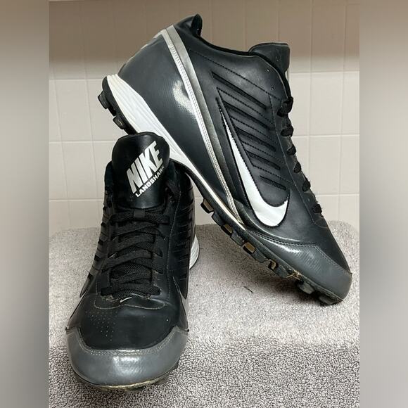 Nike Landshark Football Cleats Men SZ 15 Black Gray White Land Shark 511295-009 - Picture 2 of 6